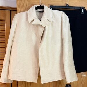 Kasper Cream Textured Collar Blazer